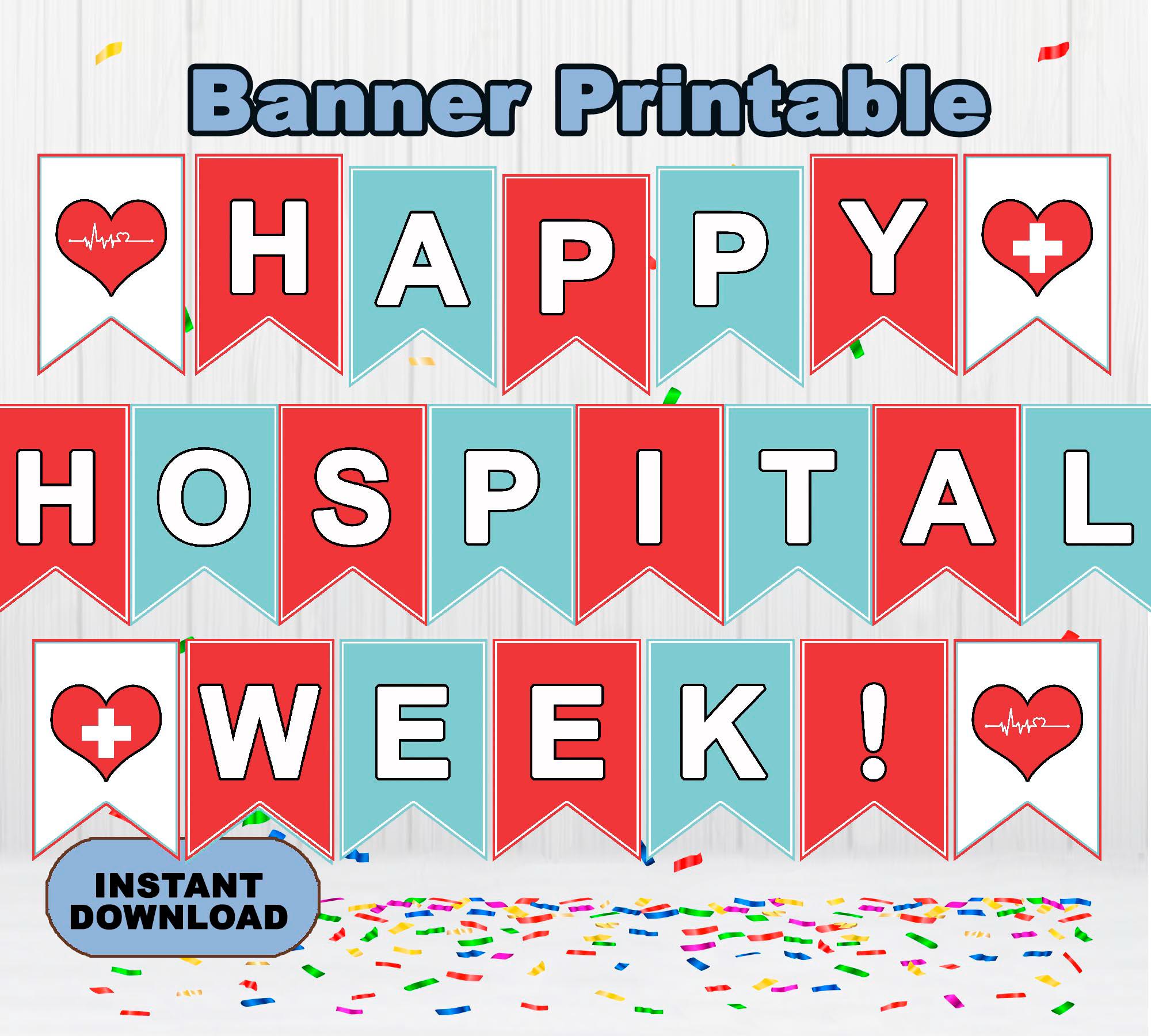 Hospital Week Signage Examples Happy Hospital Week Banner Printable, Instant Download - Etsy