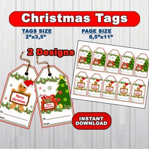 Etichette di Natale, Etichette regalo di Buon Natale, Etichette bomboniere di Natale, Bomboniere per feste di Natale, Etichetta per sacchetti regalo, download immediato