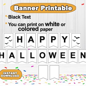 Printable Happy Halloween Banner simple, instant download, Happy Halloween Banner