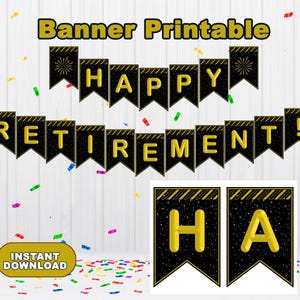 Happy Retirement Banner - Instant Download