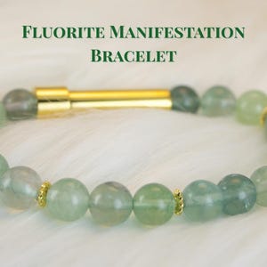 Fluorite Bracelet with Intention Capsule and Affirmation Scroll Handmade Manifestation Jewelry