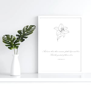 1 Corinthians 13:13 Wall Art Printable | Faith Hope Love Scripture Art | Christian Home Decor | Bible Verse Print | Instant Download