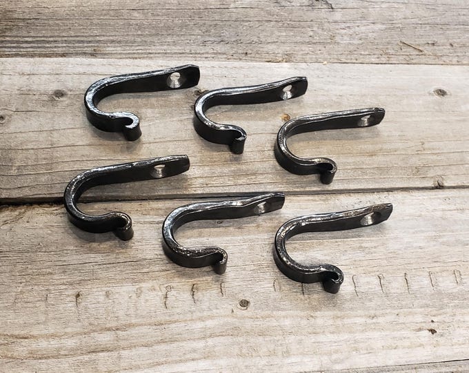 DIY Keyhooks , Small iron hooks, key hooks, black metal hooks, steel hooks, blacksmith made, craft room storage
