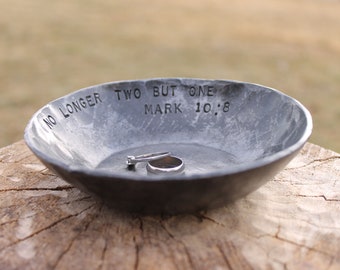 6th Anniversary gift -Iron bowl - iron anniversary bowl gift for him or her - engraved iron jewelry dish - entryway table bowl, candy, round