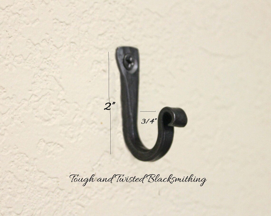 Small Iron Hooks Key Hooks Black Metal Hooks Steel Hooks Etsy