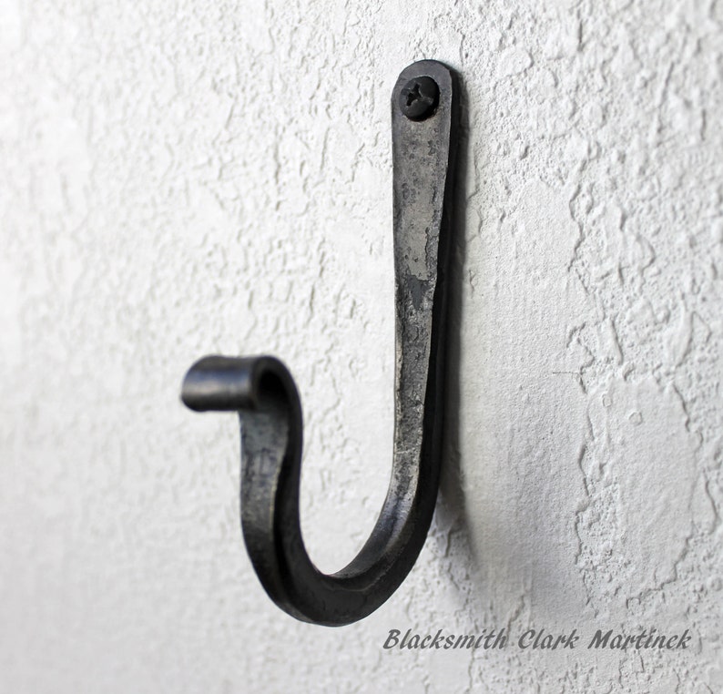 Wrought Iron wall hooks, farmhouse decor, coat hooks, rustic hook, farmhouse coat hook, kitchen, bathroom hook, towel hook image 2