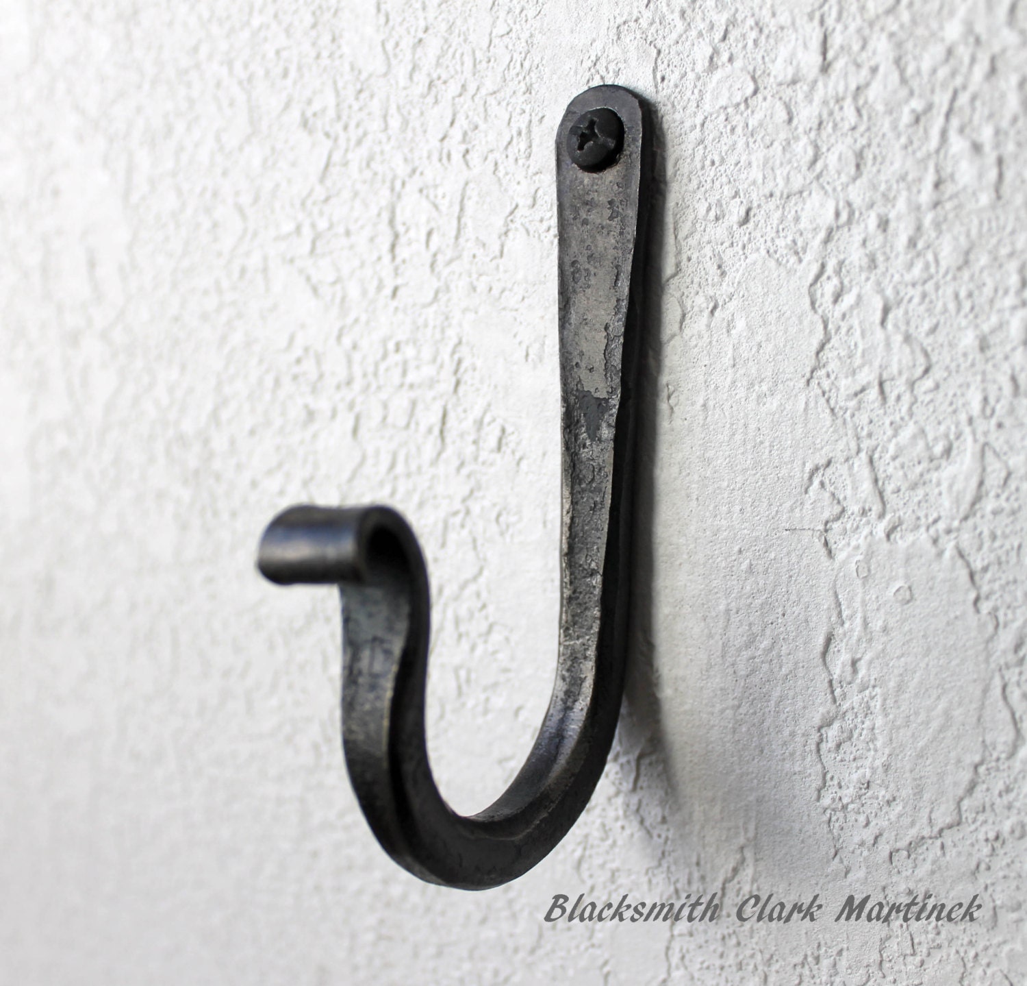 Rustic Coat Hook, Towel Hook, Black Metal Hook, Strong Hook, Iron Hook,  Wall Hook, Blacksmith Made 