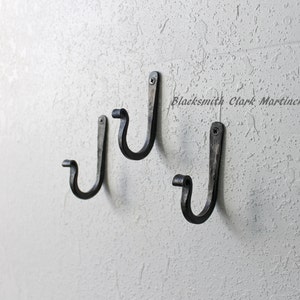 Wrought Iron wall hooks, farmhouse decor, coat hooks, rustic hook, farmhouse coat hook, kitchen, bathroom hook, towel hook image 3