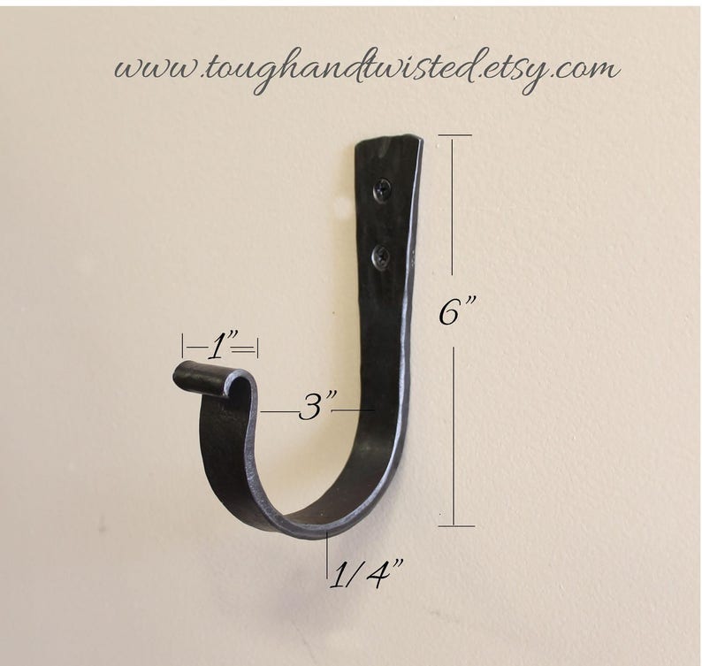 Extra Large Decorative Wall Hook Hand Black Metal Etsy