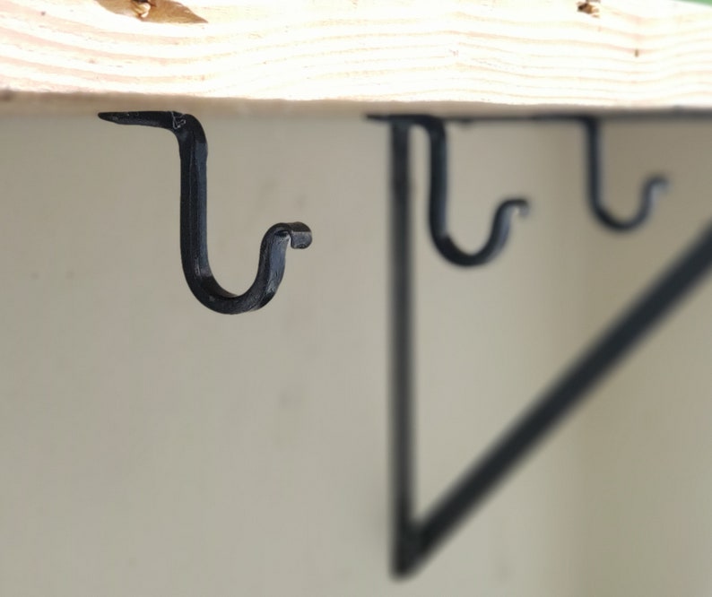 Coffee Cup Hook Under Shelf Black Metal Hook Rustic Under Etsy UK