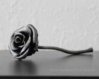 6th anniversary gift forged iron rose, forever rose, metal sculpture, romantic decor, everlasting rose, metal rose, iron anniversary, flower