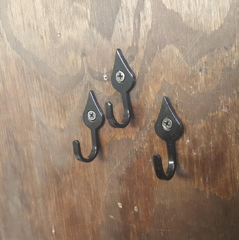 Small Spade Style Hook Simple Hook Black Hook Key Hook Etsy