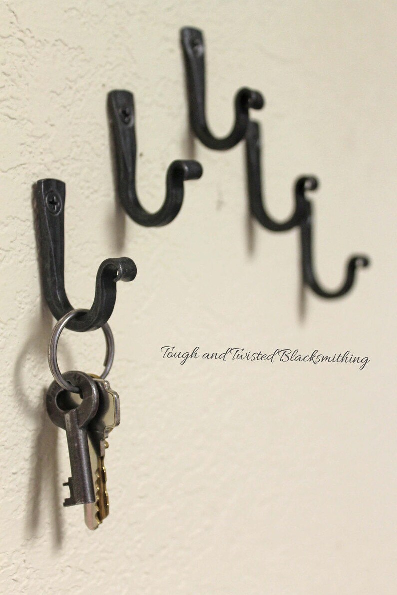 Small Iron Hooks Key Hooks Black Metal Hooks Steel Hooks Etsy