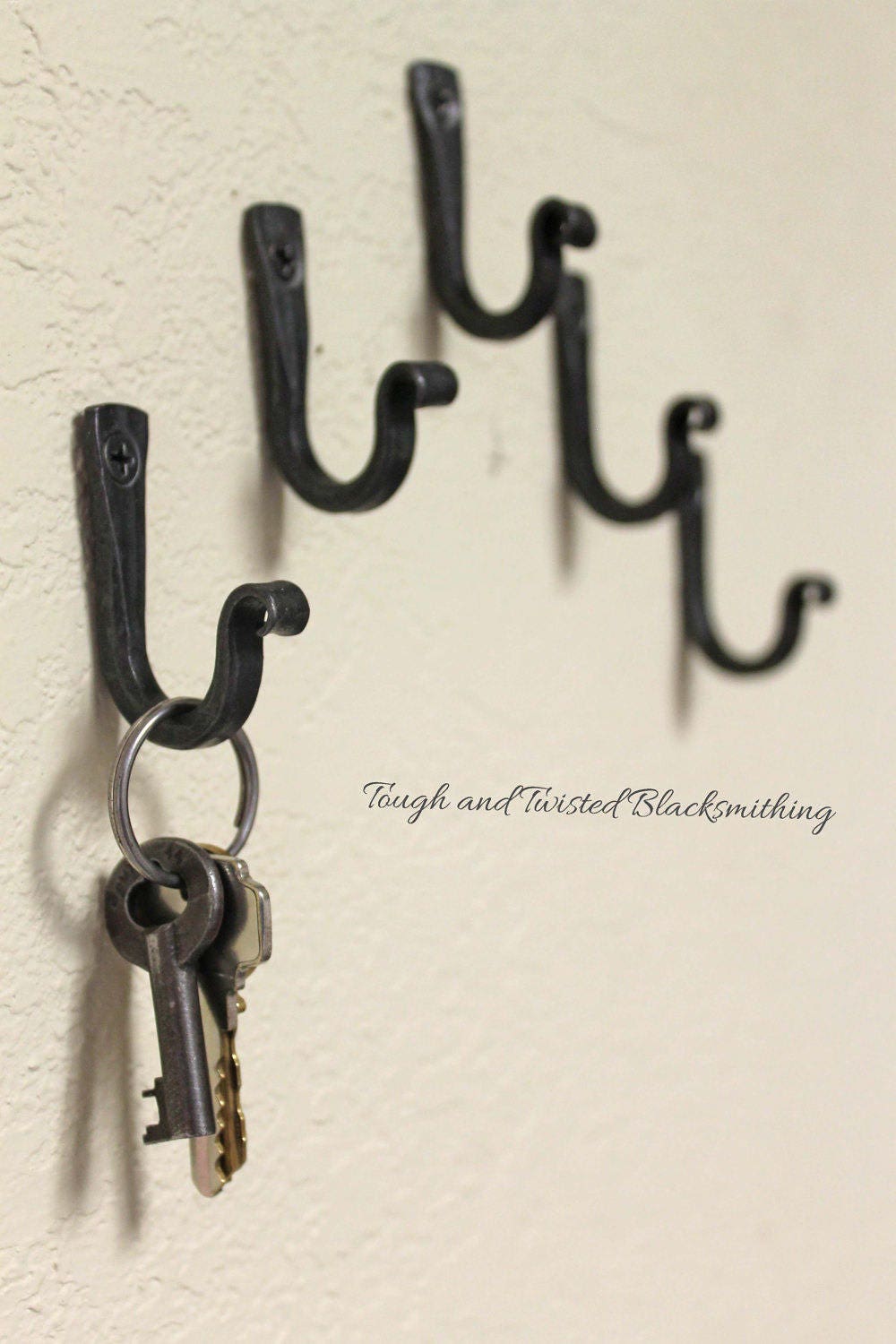 Small Iron Hooks, Key Hooks, Black Metal Hooks, Steel Hooks, Blacksmith  Made -  Canada