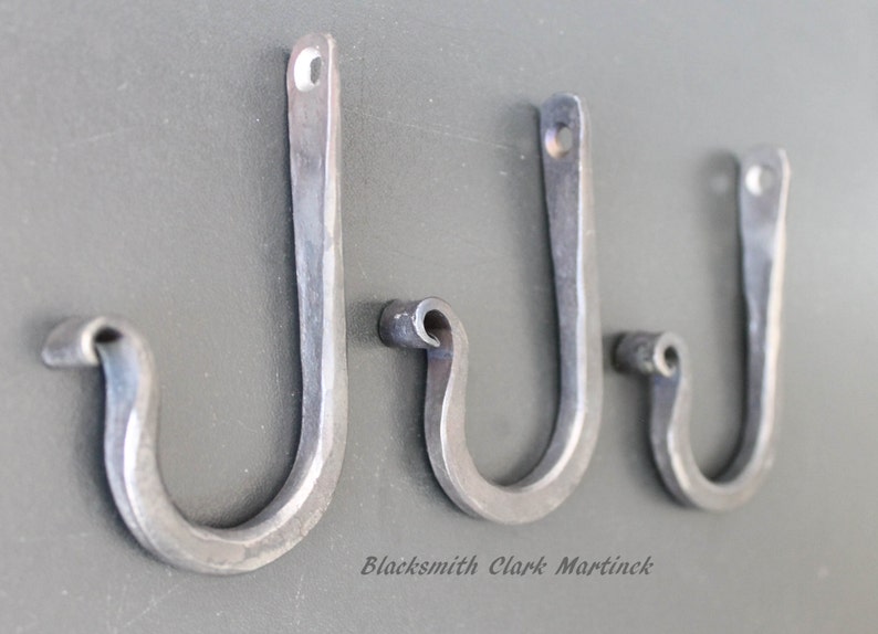 Single Wall Hook Black Metal Hook Blacksmith Hook Wall Hook Etsy