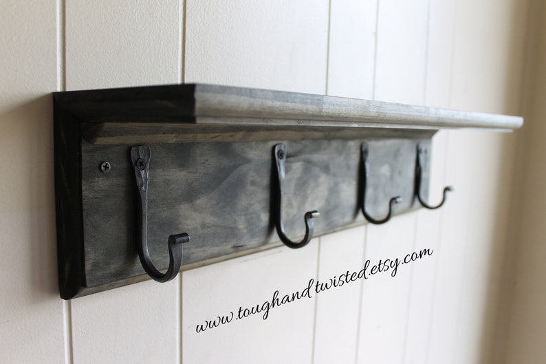 Black Coat Rack Hook Entryway Organizerwall Mounted Catch Etsy