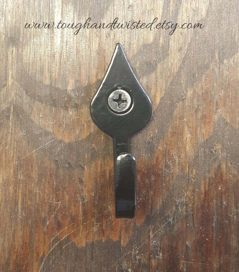 Small Spade Style Hook Simple Hook Black Hook Key Hook Etsy