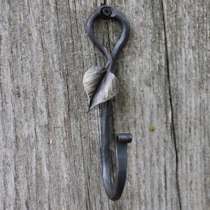 Wrought Iron hooks, blacksmith made, farmhouse decor,  decorative wall hooks, coat hooks,