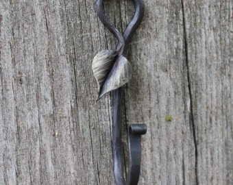 Leaf wall art hook , metal hanger , entryway coat rack