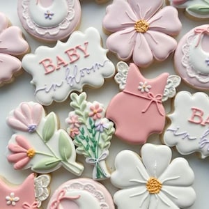 2 dozen Baby in bloom cookies! Several styles and custom  colors