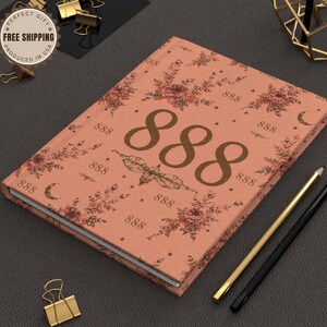 888 Ängelnummer Journal Inbunden Vintage Blommor Överflöd Välstånd Andlig Gåva
