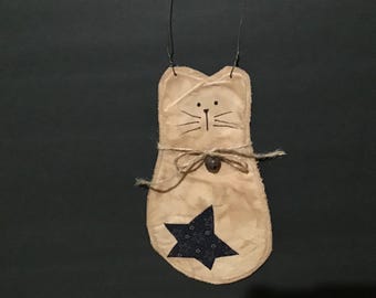 PRIMITIVE FARMHOUSE CAT-Hanging Ornament-Cat-Animal Silhouette