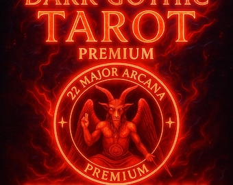 Full Gothic Tarot Deck – 22 Major Arcana + High Resolution Prints – Dark Occult Art Bundle