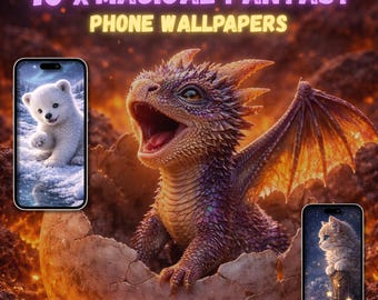 Fantasy Phone Wallpapers Bundle – 10 Magical Creatures Scenes