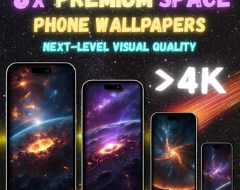 4K Space Phone Wallpapers - Cosmic Scenes, iPhone & Android (Digital Download)