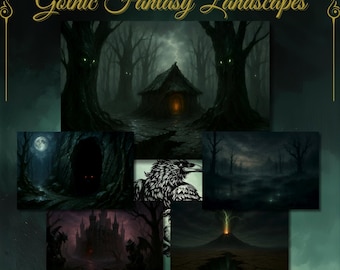 Dark Gothic Fantasy Landscapes - Haunted Forest, Castle & Horror Wall Art - Digital Download Prints