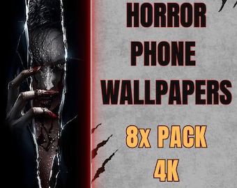 8 Horror 4K Phone Wallpapers – Monsters Breaking Through Glass | Dark Scary Smartphone Backgrounds