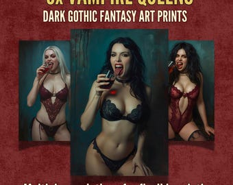 Gothic Vampire Printable Art – Dark Fantasy Wall Print