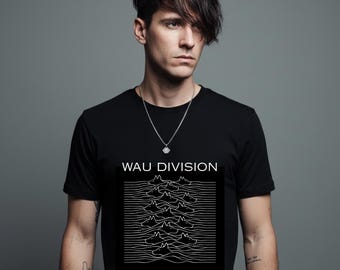 Wau Division T-Shirt – Funny Post Punk Dog Shirt, Joy Division Parody, Goth Dog Lover Gift, Dark Wave Dog Shirt