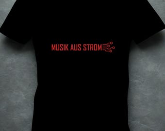 Statement T-Shirt Music from Electricity Black Handmade – Electro 80s Synthesizer Shirt Gothic Women Men
