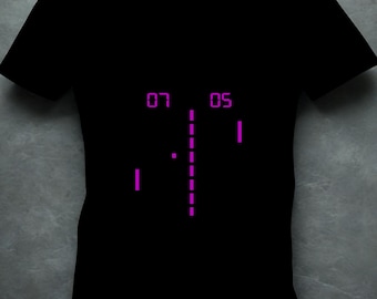 Pong Retro Gaming Shirt Black | Unisex Organic Cotton Tee | 80s Arcade Gamer Gift | Minimalist Game Design | Dark Aesthetic