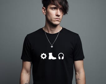 EBM T-Shirt Black – Electronic Body Music Statement Shirt | Industrial Gothic Unisex Tee | Handmade | Organic Cotton | Scene Gift