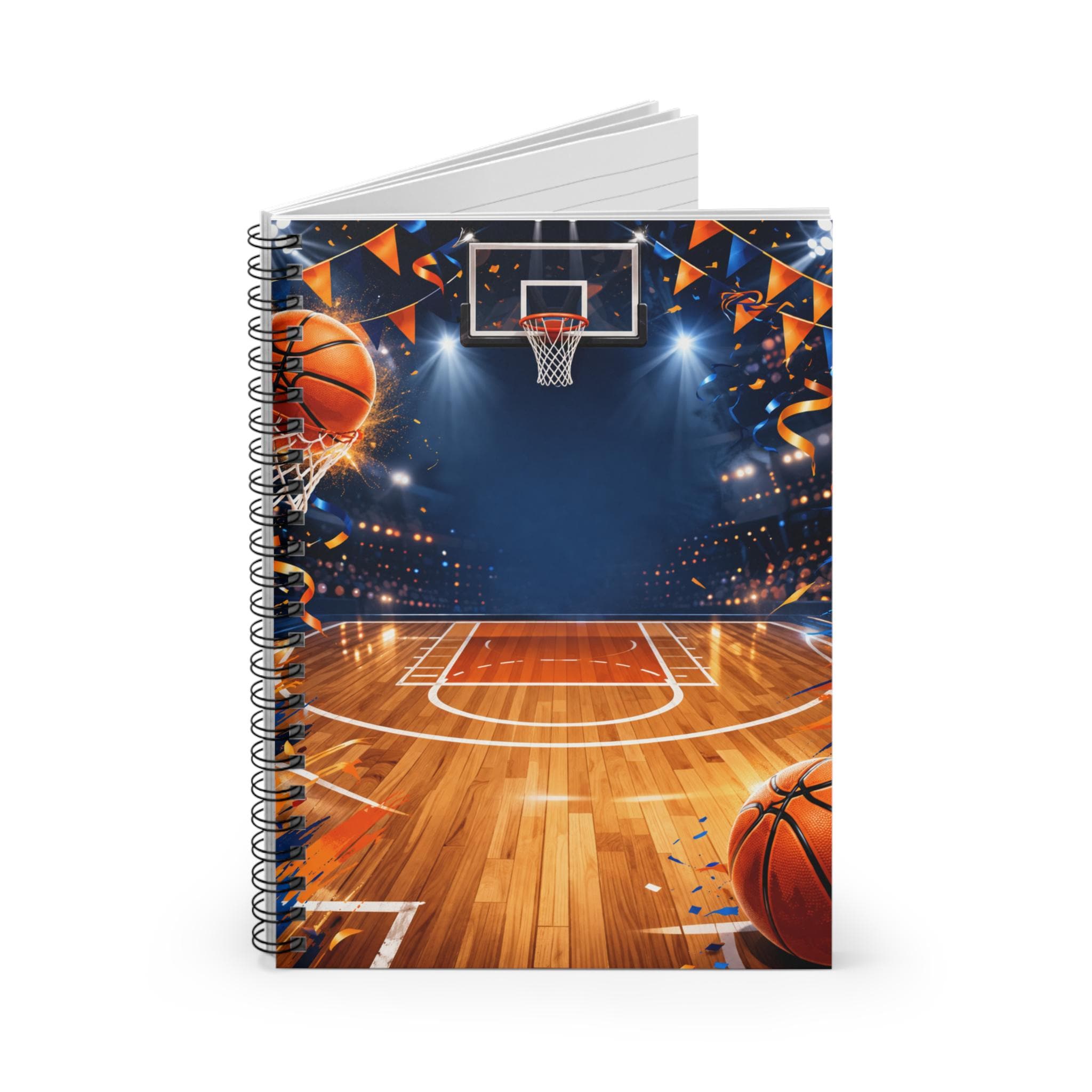 Basketball Court Notebook | Spiral Ruled Journal, Game Time Design - Etsy