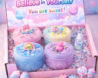 Cloud Slime Subscription Box | 6oz Upgrade, 4 Fluffy Slimes, Charms (Monthly Surprise)