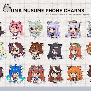 uma musume phone charms | 1.25 inch charms
