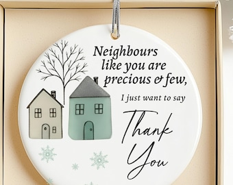 Neighbor Appreciation Ornament, Thank You Gift For Neighbor, Cozy Home Friendship Keepsake, Thoughtful Holiday Token, Minimalist Decor Plate