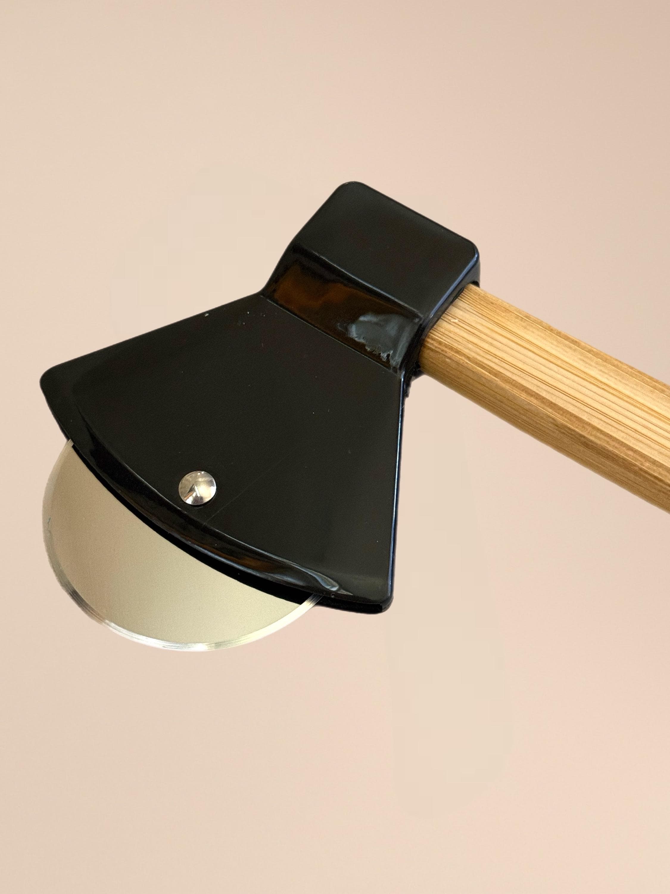 Axe Pizza Cutter, Viking Style Pizza Wheel, Stainless Steel Blade with Wooden Handle, Funny Kitchen Gadget, Gift for Pizza Lovers
