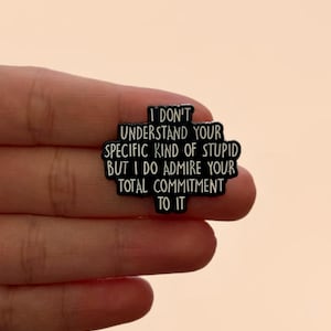 Enamel Pins, Sassy Quote Funny Enamel Pin, Funny Lapel Pin, I Dont Understand Stupid, Sarcastic Quote, Gift For Friend, Badg Reel Hard Pin