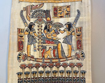 Cleopatra Papyrus Painting • Ancient Egypt Art, Hieroglyphics