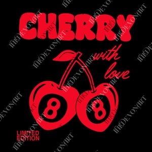 8 Ball png, Feeling Lucky Cherry 8 ball Graphic png, Vintage-Inspired Cherry png, Retro Graphic png, Y2k png