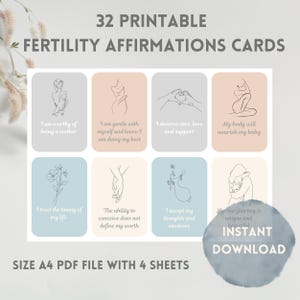 32 cartes de bien-être pour la fécondité positive pour le soutien de la FIV et la force émotionnelle, affirmations