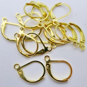 Gold Lever Back Earring hooks Ear wires Jewelry Making