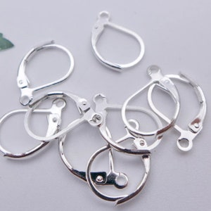 Silver Plated Lever Back Earring hooks Ear wires Jewelry Making