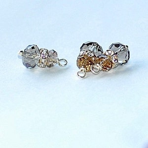 Vintage Crystal Charms Gray black diamond Charms bead dangles jewelry making supplies pendant earrings