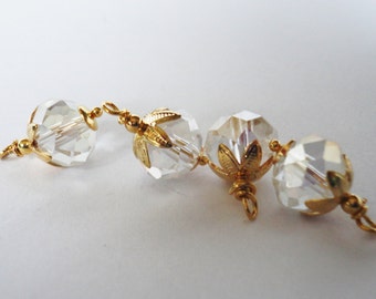 Bead Dangles  Clear crystal bead faceted Swarovski  Charms Small dangle beads jewelry supplies