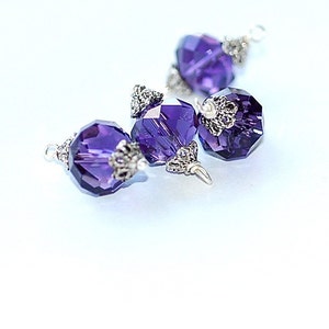 Dijes de cristal de amatista, cuentas colgantes, suministros para hacer joyas, colgantes y pendientes.